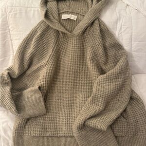 Abercrombie & Fitch Taupe Waffle Knit Hoodie